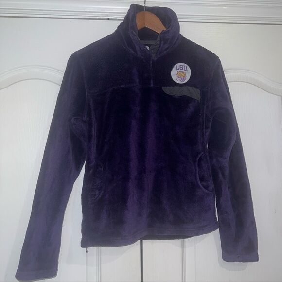 Pro Edge LSU Tigers faux fur 1/4 button jacket - Picture 1 of 13